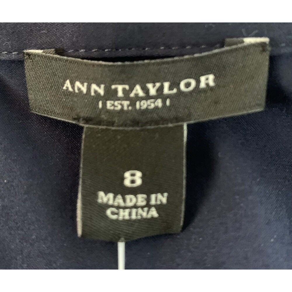 Ann Taylor Size 8 Sleeveless Ruffled Button Front Top Blue NWT - Picture 5 of 7